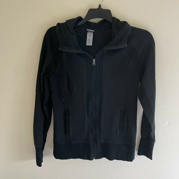 C9 by Champion Black Full Zip Hooded Track Jacket - Size Medium - Contrast Panel - Picture 1 of 6